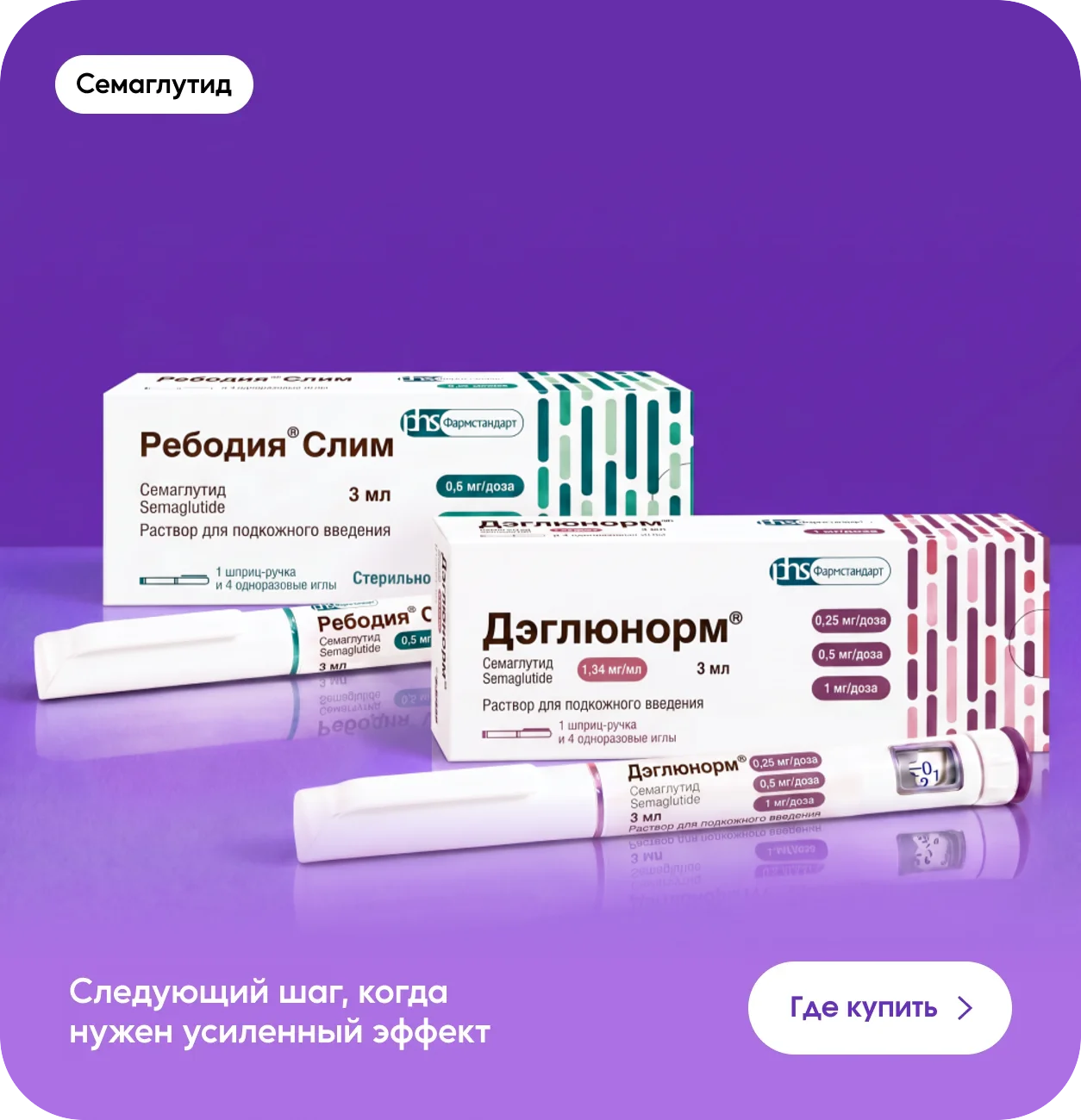 Дэглюнорм® и Ребодия®Слим. Следующий шаг, когда нужен усиленный эффект